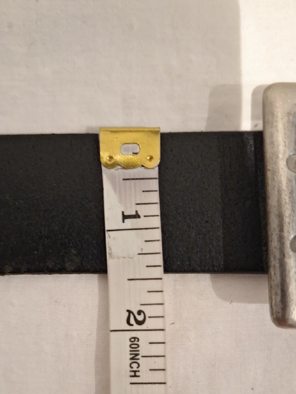 Guess Black Leather Men's Belt with Double Pronge  Silver Rectangle Buckle